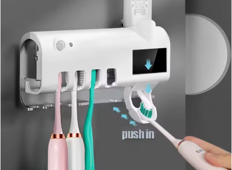 ESTERILIZADOR DE CEPILLOS UV Y DISPENSADOR AUTOMÁTICO DE PASTA DENTAL